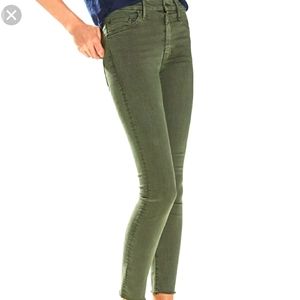 MOTHER High Waisted Looker Ankle Fray